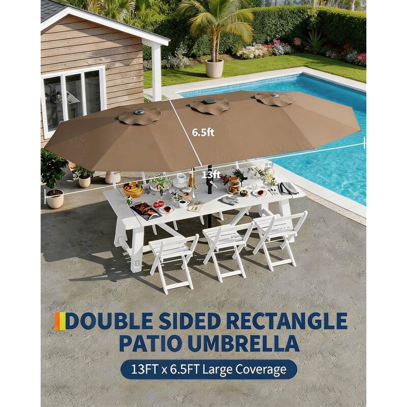 13ft Patio Umbrella, with Double Canopy, No Base