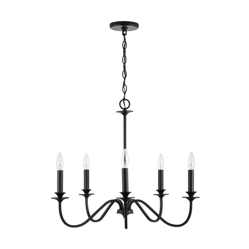 Weston 5-light Matte Black Chandelier