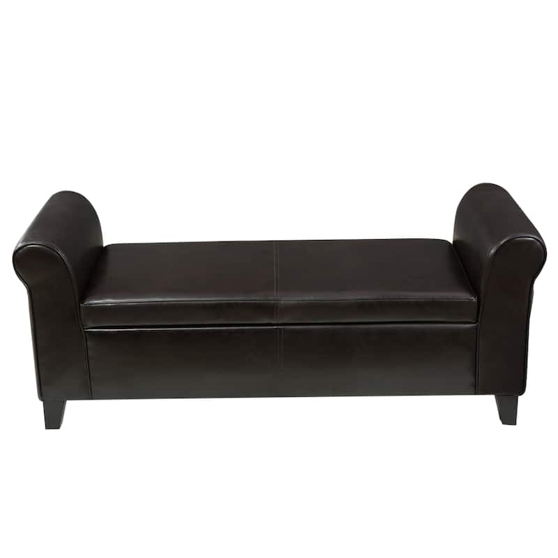 Hayes armed storage bench