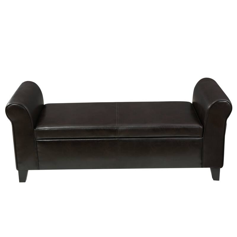 Roomfitters Upholstered Storage Bench Ottoman with Hidden Compartment, Tufted Entryway Bedroom Bench