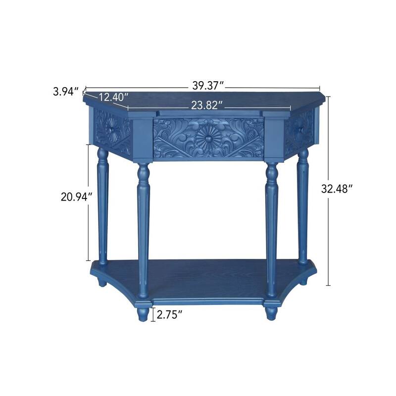 1 Drawer End Table,Side Table,Elegant Carved 1 Drawer End Table