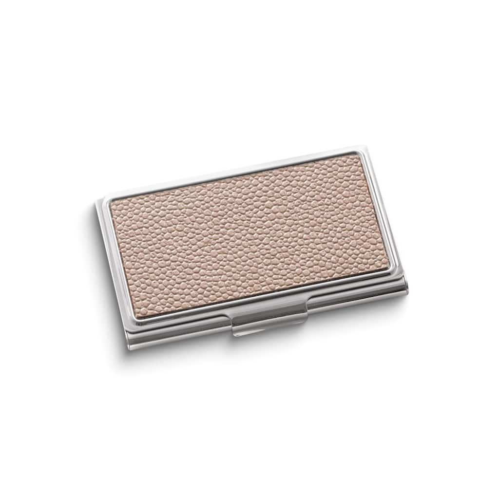Curata Nickel-Plated Beige Stingray Design Business Card Case