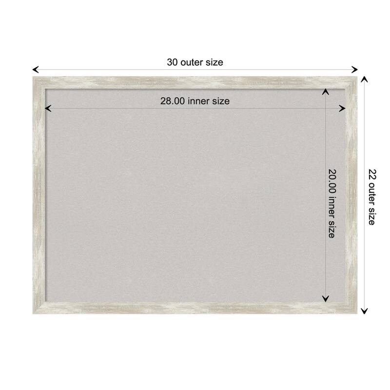 Crackled Metallic Narrow Framed Grey Corkboard Bulletin Board - Board Size 28x20