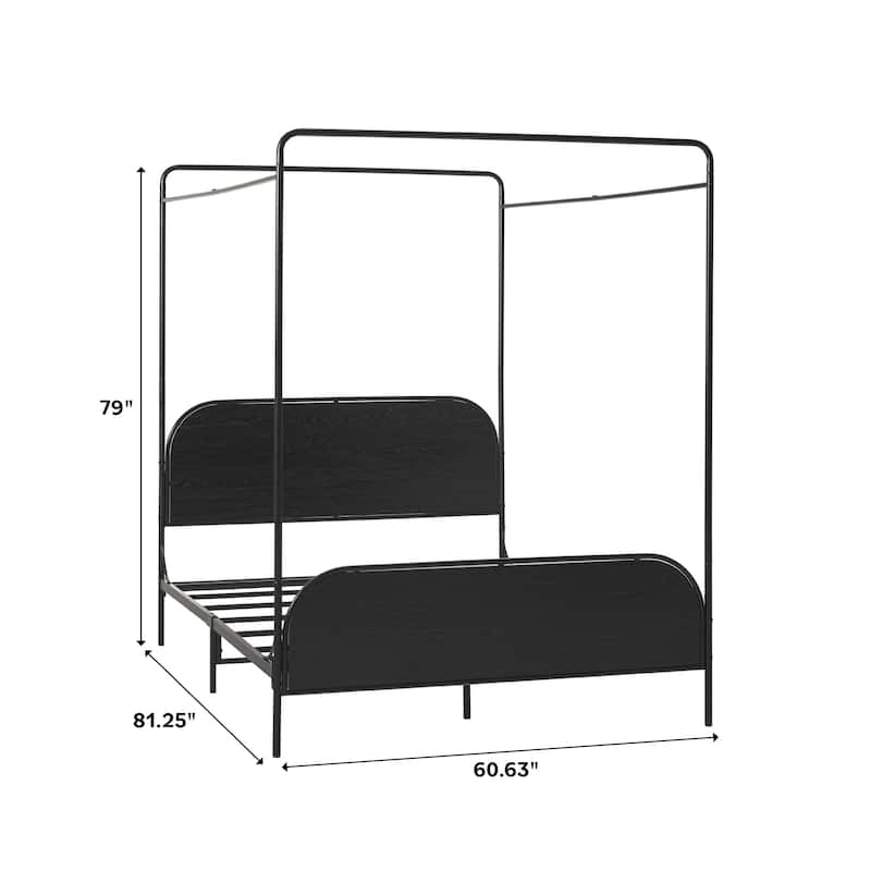 Middlebrook Designs Modern Curved Metal Queen Canopy Bed