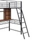 preview thumbnail 7 of 8, Black Twin Size Metal Loft Bed with Desk, Shelf and Ladder for Kids, Boys and Girls, Bedroom