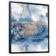 preview thumbnail 2 of 9, Designart "Abstract Classic Blue And Gold I" Modern Framed Canvas Wall Art Print