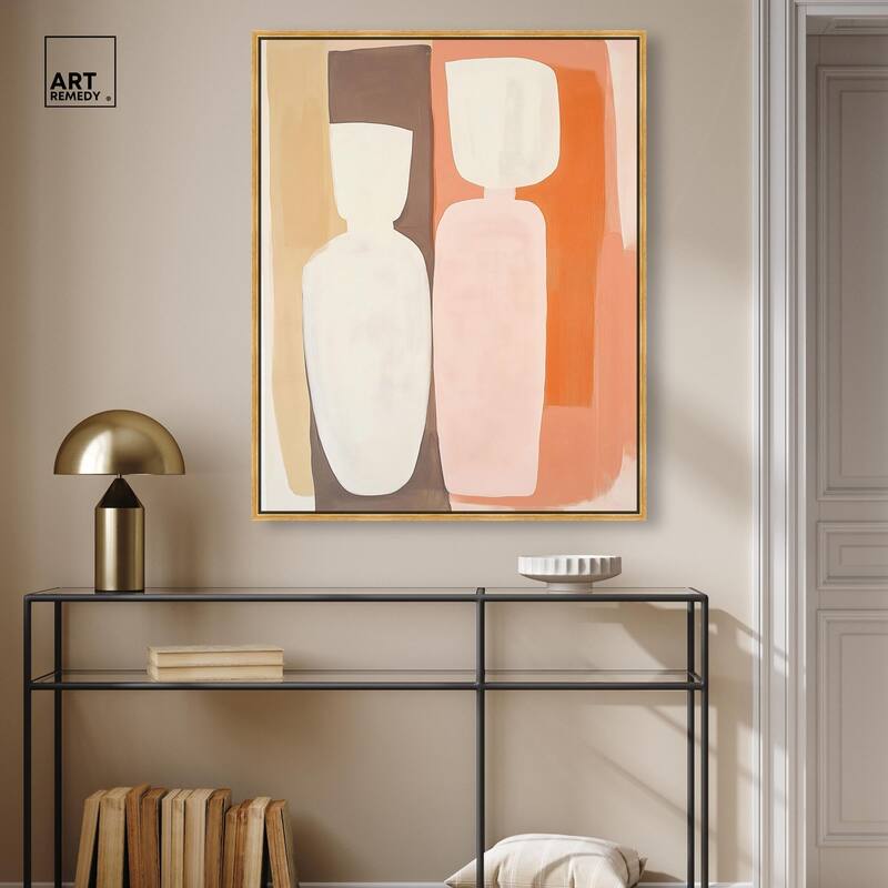 Pink Meets Clay I Canvas by Art Remedy
