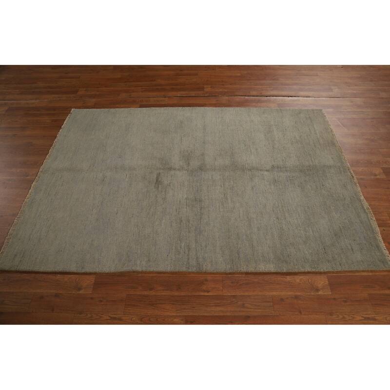 Hand Knotted Oriental 100% Wool Carpet Modern Modern Beige & Ivories Gabbeh Area Rug - 5' 10'' X 4' 3''