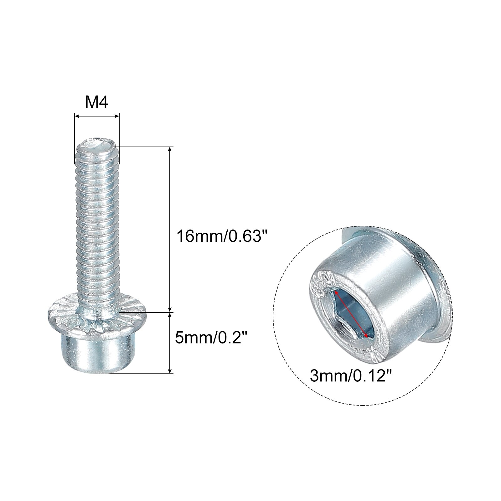 Flanged Socket Head Cap Screws, Hex Socket Head Serrated Flange Bolts Machine Screws