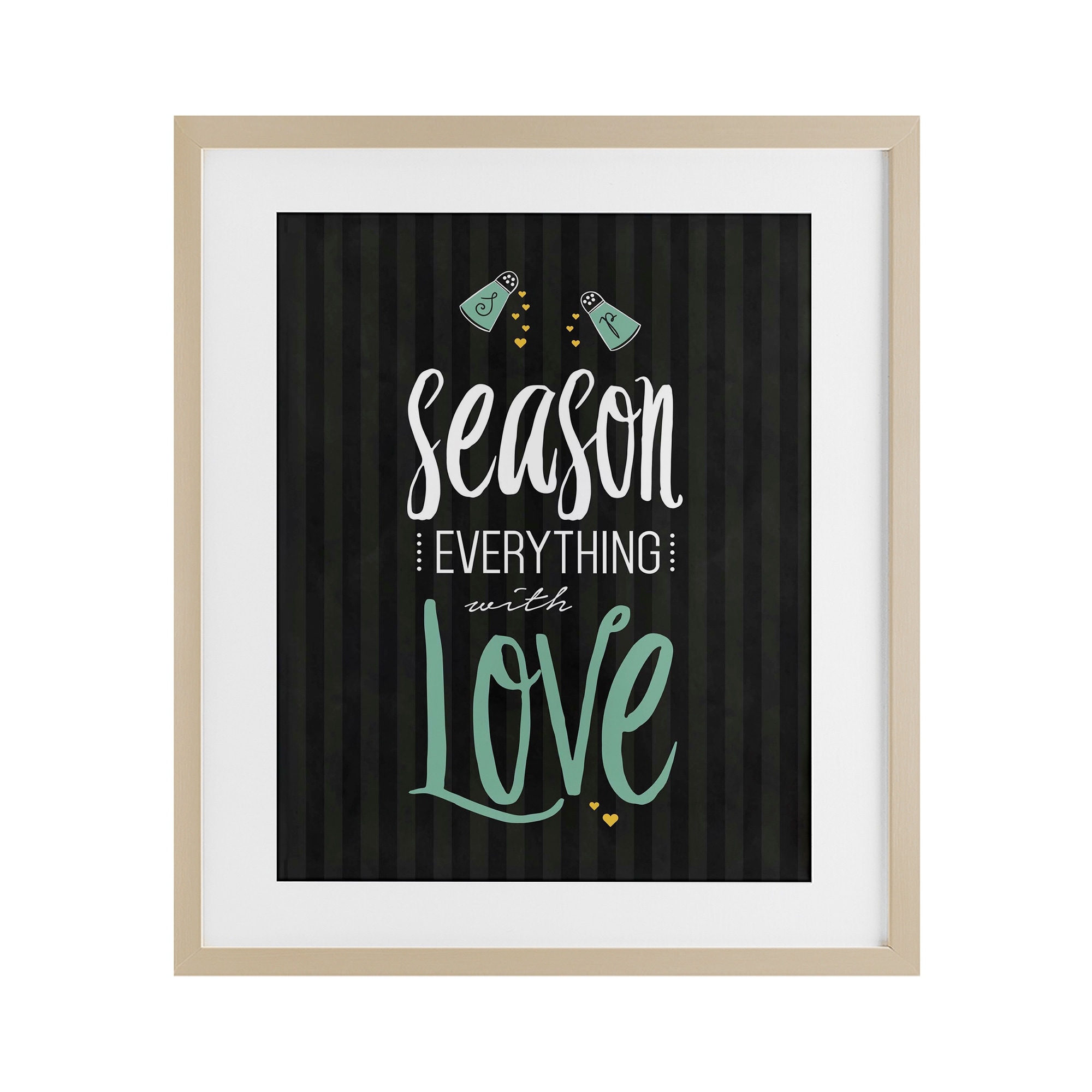Stupell Season With Love Black & Green Under Glass Framed Design By Lettered and Lined