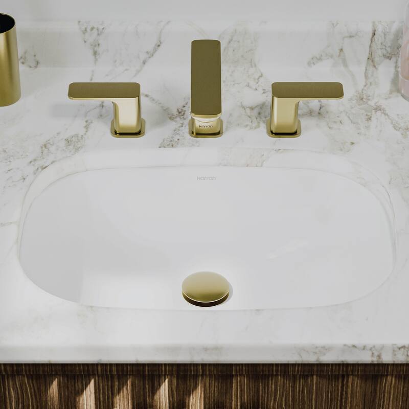 Karran Valera 20" Oval Undermount Vitreous China Bathroom Sink in White