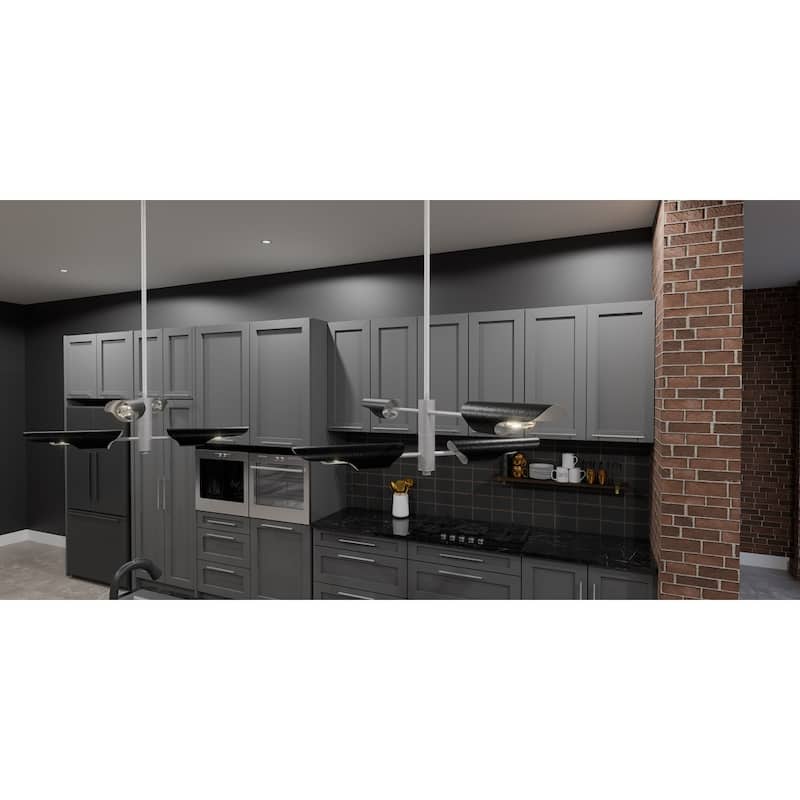 Leoni 4-Light Brushed Nickel Island Light
