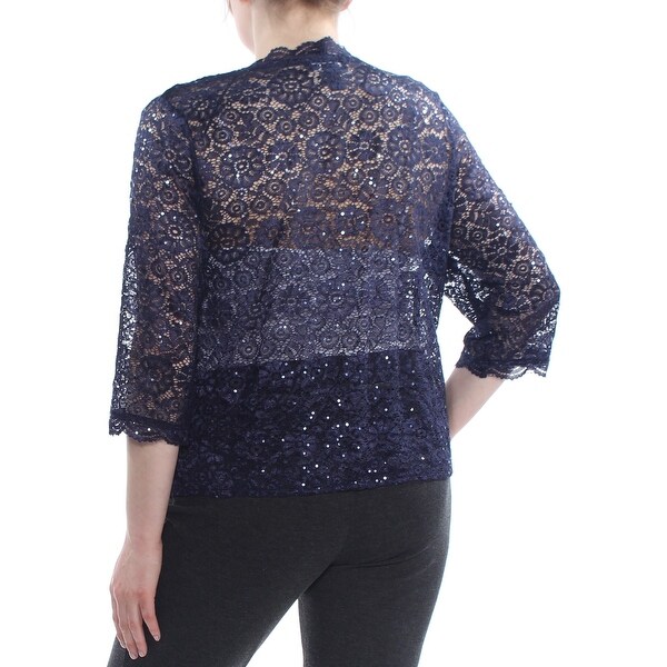navy lace jacket plus size