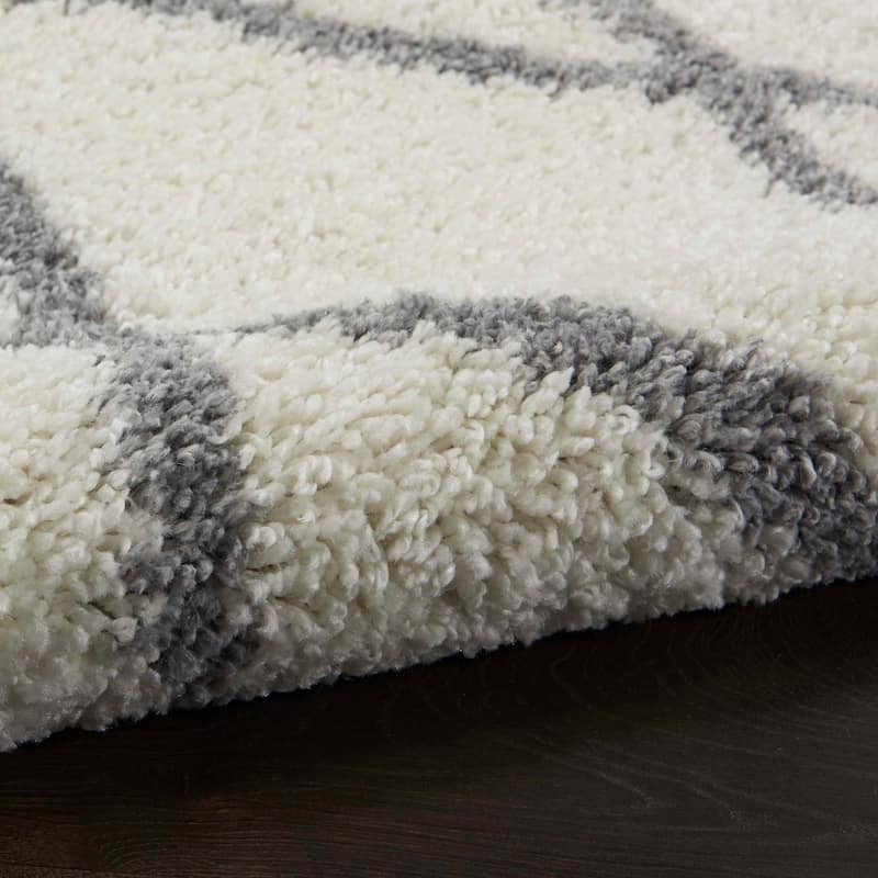 Nourison Shangri-La Geometric Trellis Lattice Shag Rug