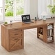 preview thumbnail 59 of 156, Farmhouse Executive L Shaped Desk Home Office Desk with Drawers and Storage Cabinet & Power Outlet