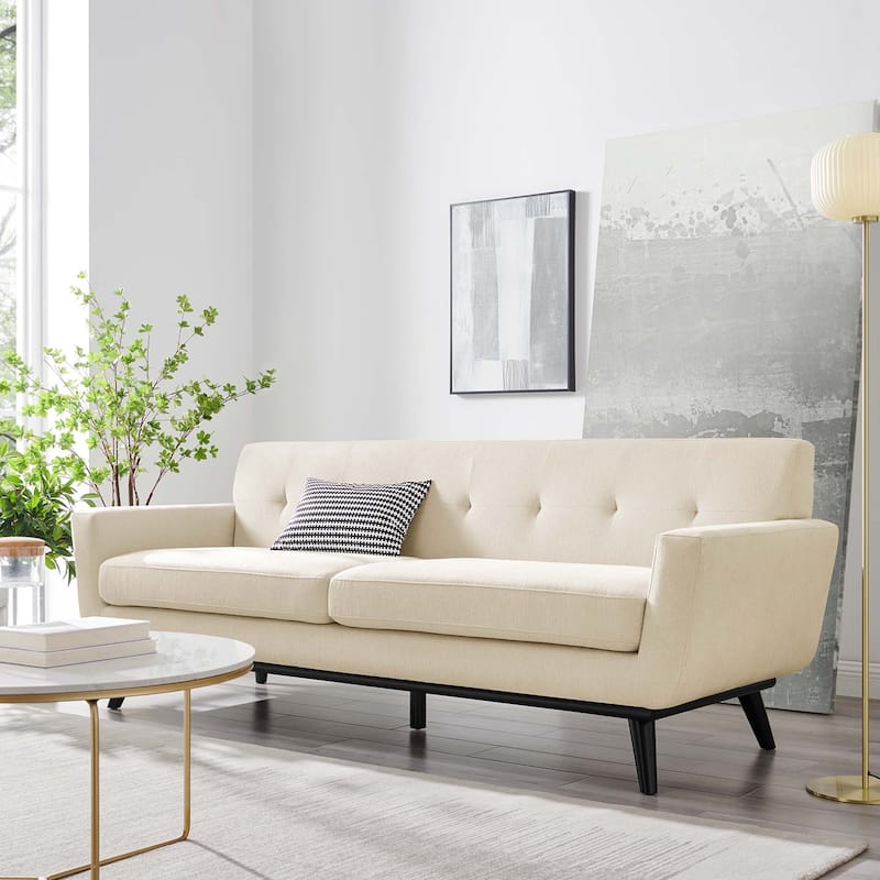 Engage Herringbone Fabric Sofa - Beige