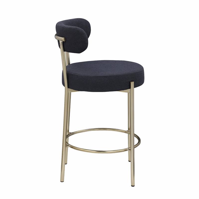 Woker Modern Sherpa Counter Height Stools - Set of 2