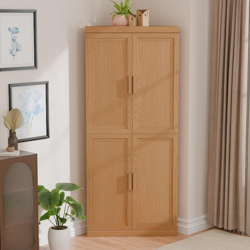 72" Corner Cabinet Free-Standing Corner Storage Organizer Sideboard