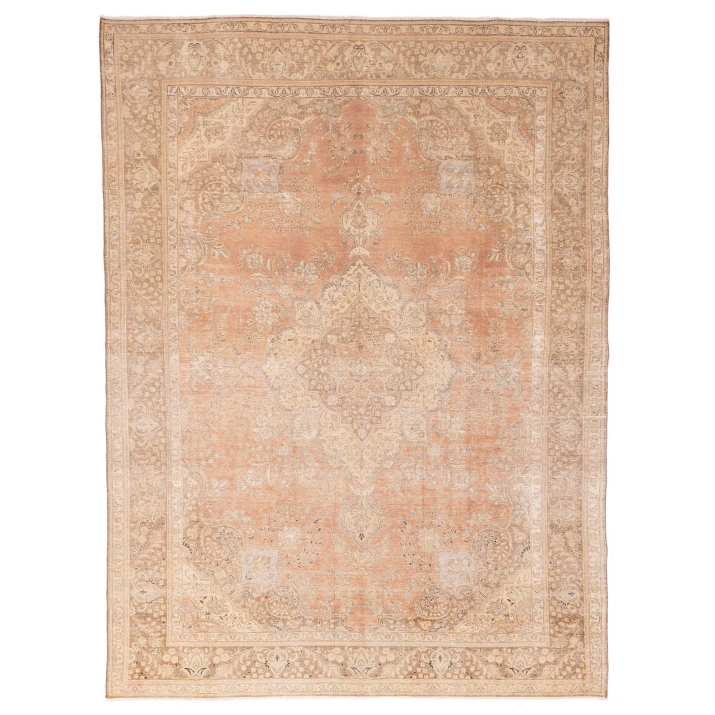 ECARPETGALLERY Hand-knotted Antalya Vintage Brown Wool Rug - 9'4 x 12'6