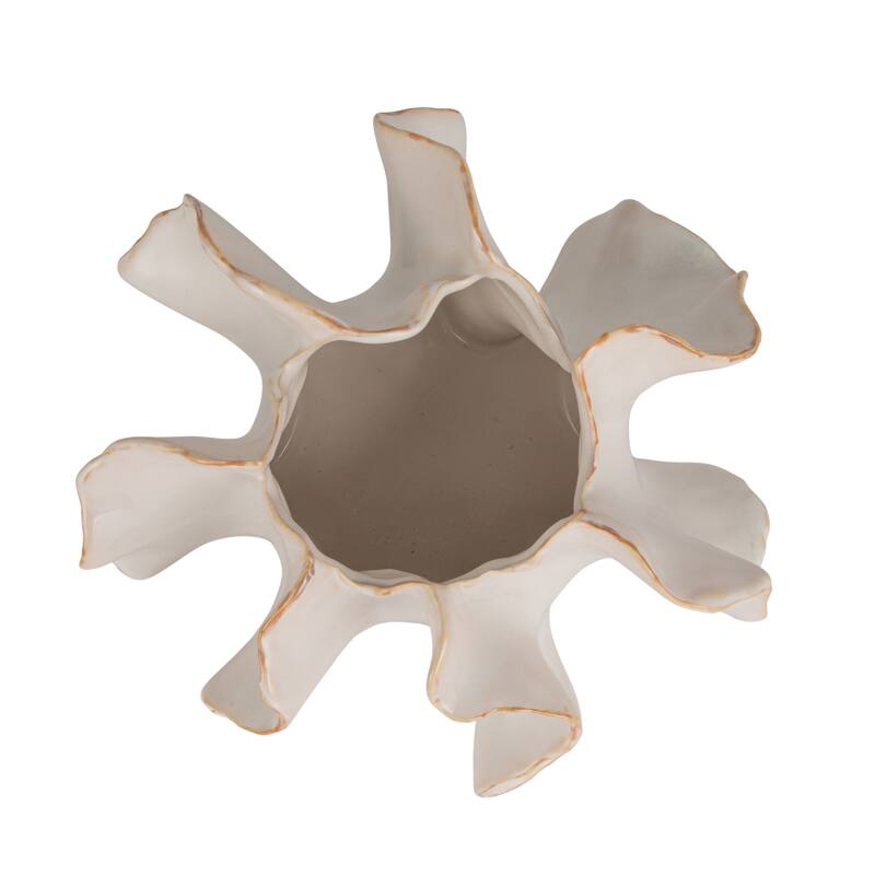 Stoneware Organic Shaped Planter in Reactive Glaze