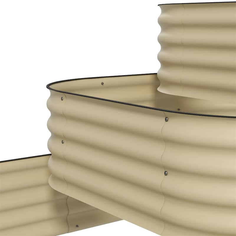 Outsunny 3-Tier Galvanized Steel Raised Garden Bed Kit