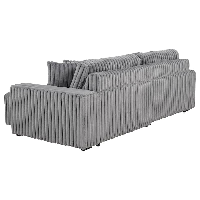 Jacana Corduroy Upholstered Dual Power Chaise Sofa