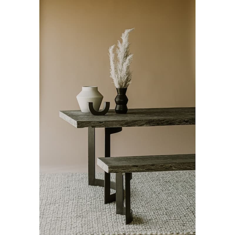 Aurelle Home Bennett Rustic Farmhouse Live Edge Dining Table