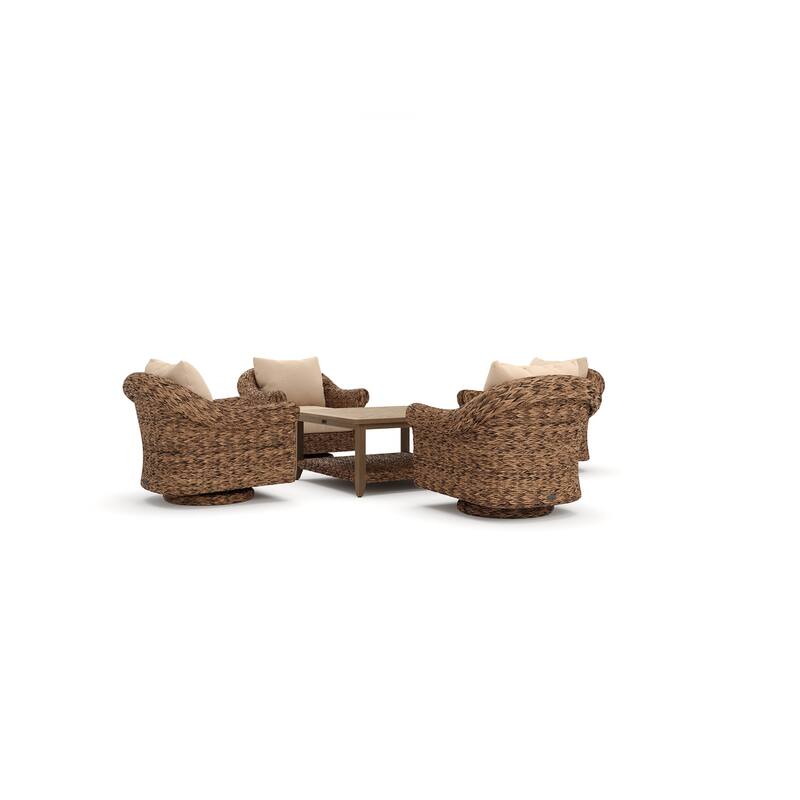 Cayman 5 Piece Sunbrella Chat Set, Heritage Brown