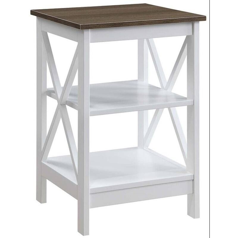 Copper Grove Cranesbill X-Base 3-Tier End Table with Shelves