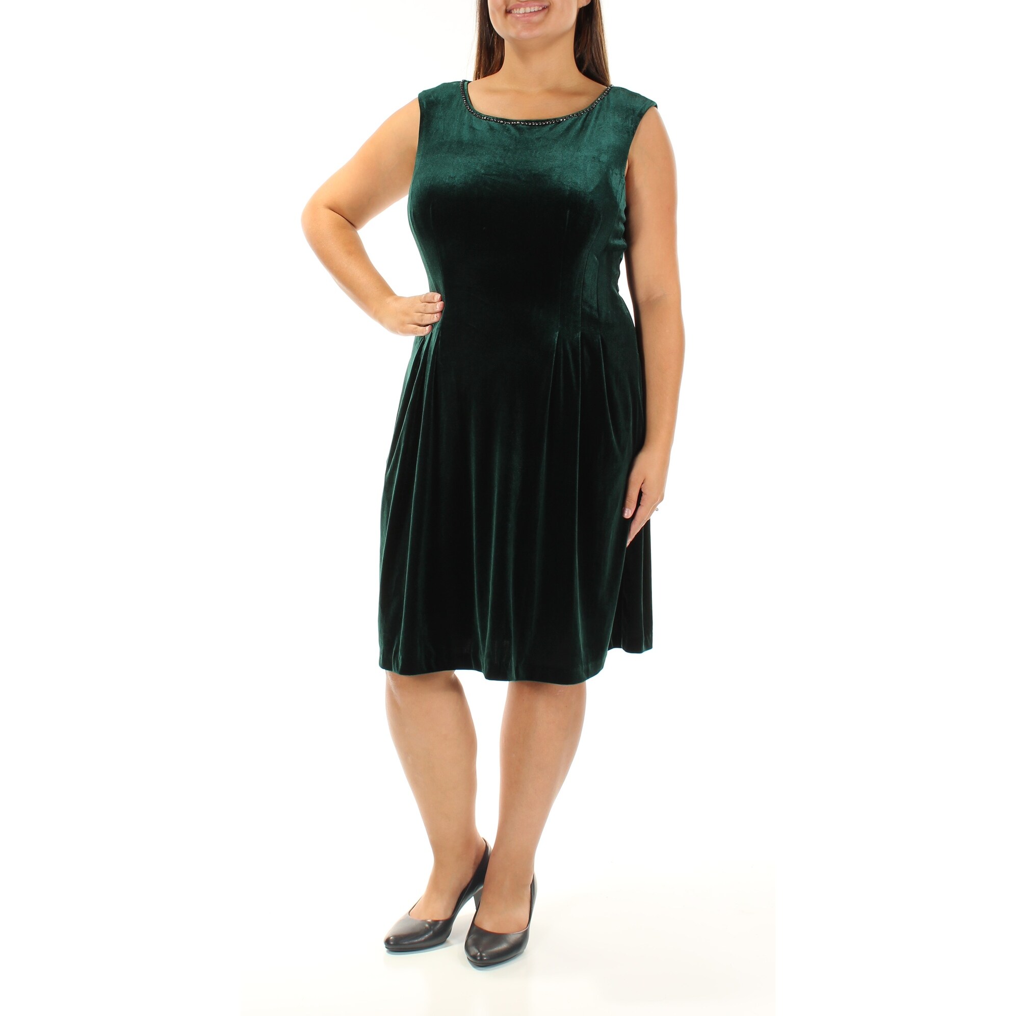 vince camuto velvet green dress