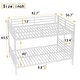 preview thumbnail 29 of 27, White Metal Bunk Bed Frame for Teens and Adults with Metal Slats
