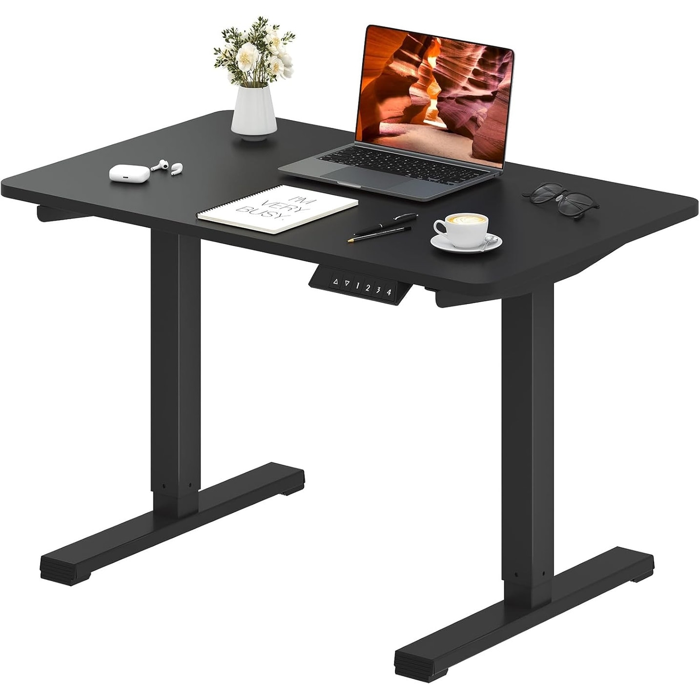 Adjustable Stand Up Desk for Kids, One-Piece 31.5 x 19.7 Inch Home Office Workstation, Black