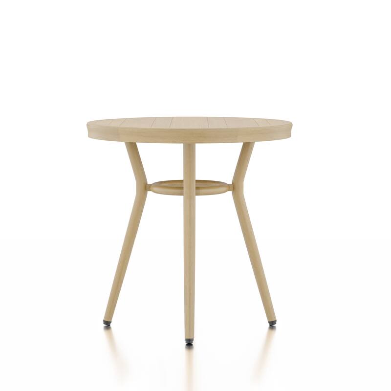 Ariel French Natural Tone 22-inch Aluminum Round Patio Side Table by Furniture of America