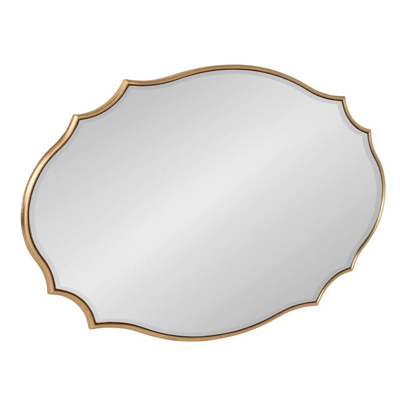 Kate and Laurel Leanna Scalloped Oval Wall Mirror - 24x36 - Gold