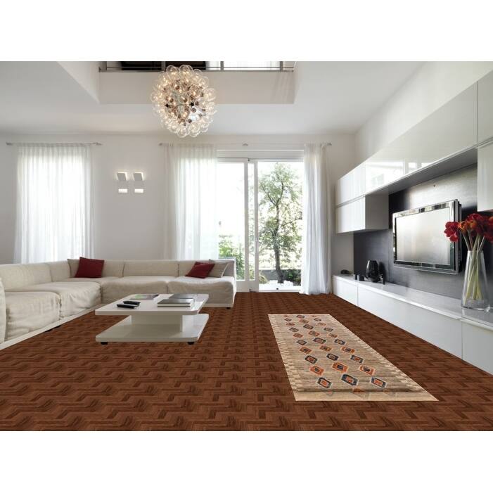 Geometric / Tribal Moroccan Oriental Runner Rug Handmade Wool Carpet - 3'8" x 15'4"