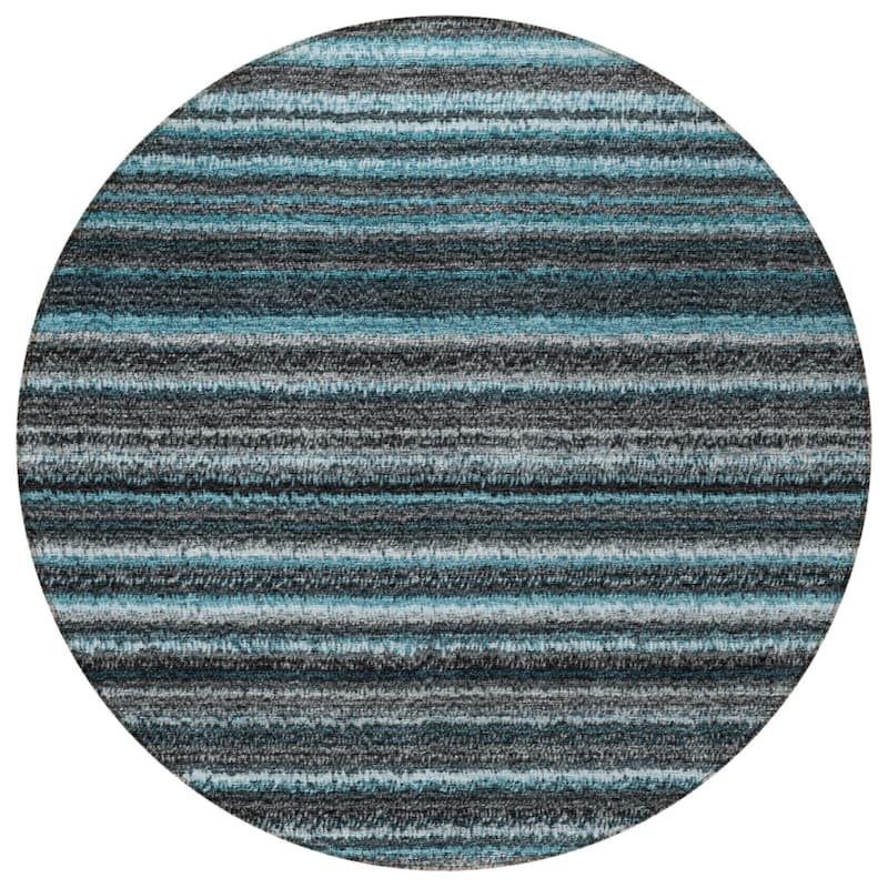 HomeRoots Striped Transitional Rectangle Outdoor Rug
