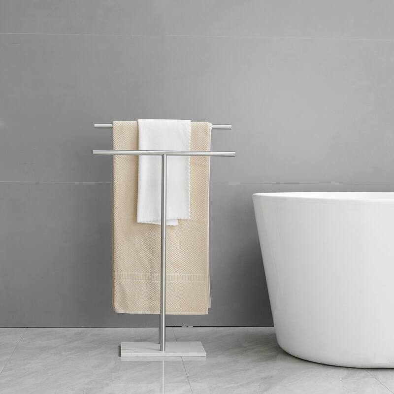 2-Tier Freestanding Towel Racks with Marble Base
