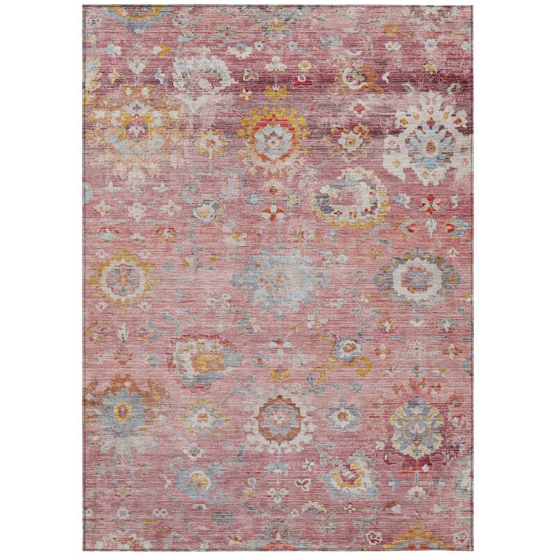 HomeRoots Floral Traditional Rectangle Outdoor Rug