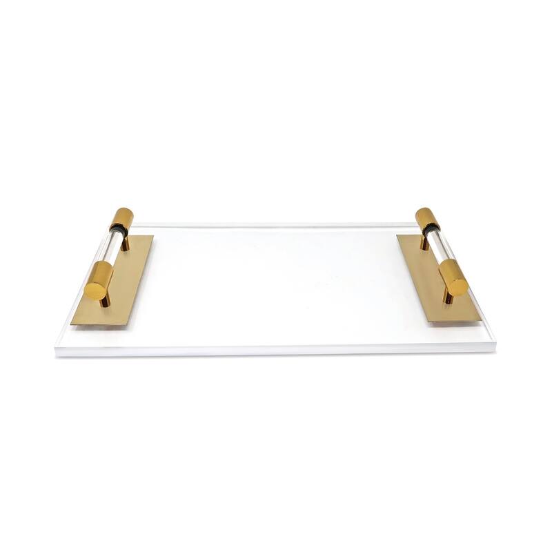 Acrylic Tray with Gold Handles