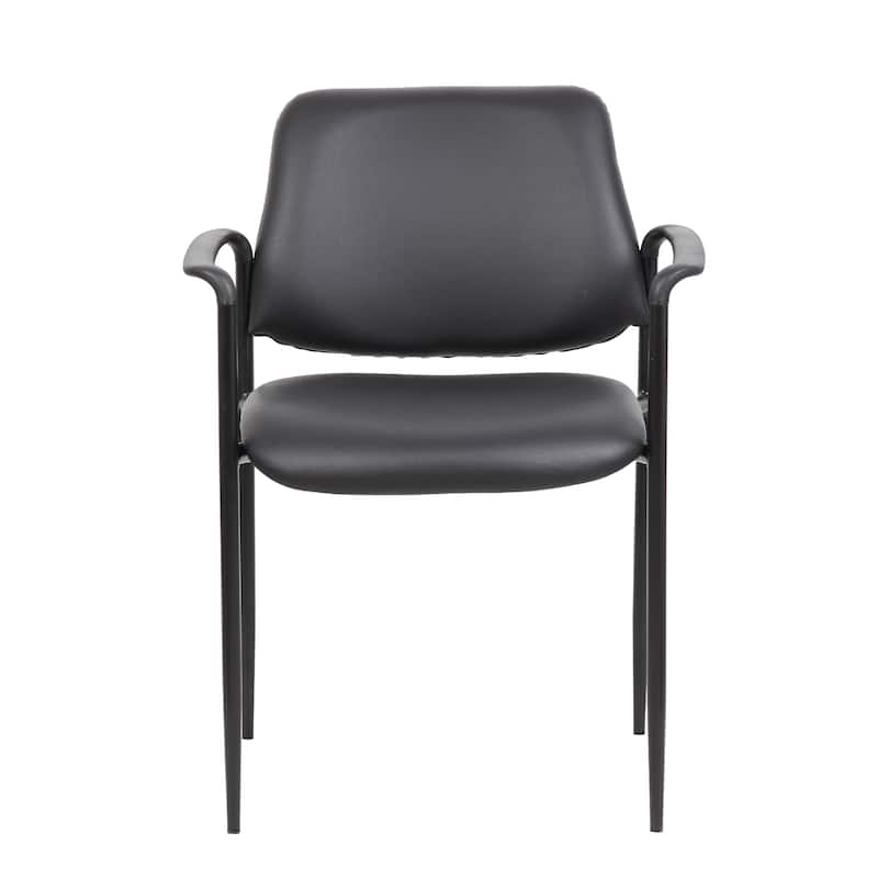 Jill Diamond Stacking Chair, Square Waterfall Seat, Black Caressoft
