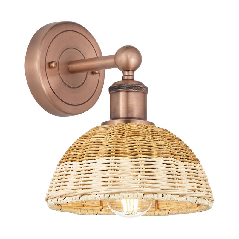 Innovations Lighting Endless Possibilities Edison - Bristol Natural II - 1 Light 8" Sconce - Antique Copper/Natural