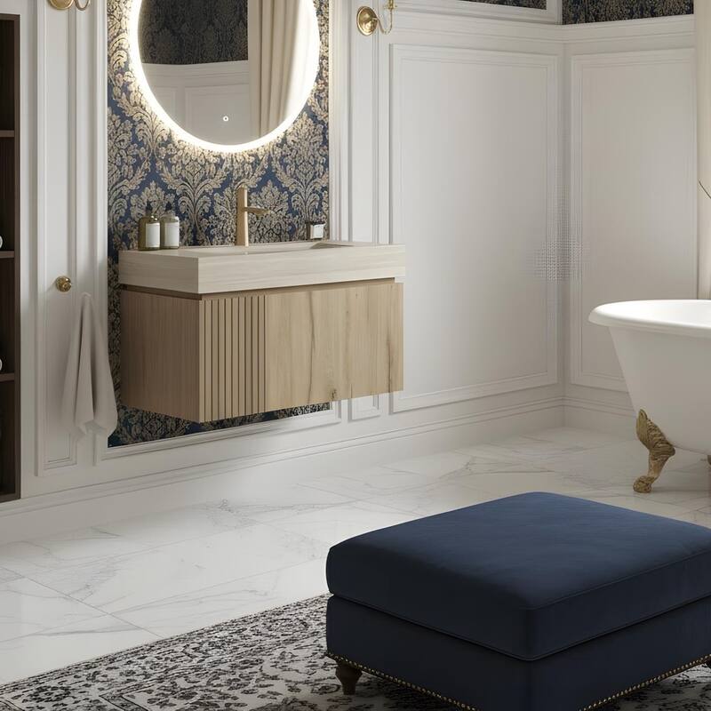 Mondern Floating Bathroom Vanity with 1 Pre-drilled Faucet Holes