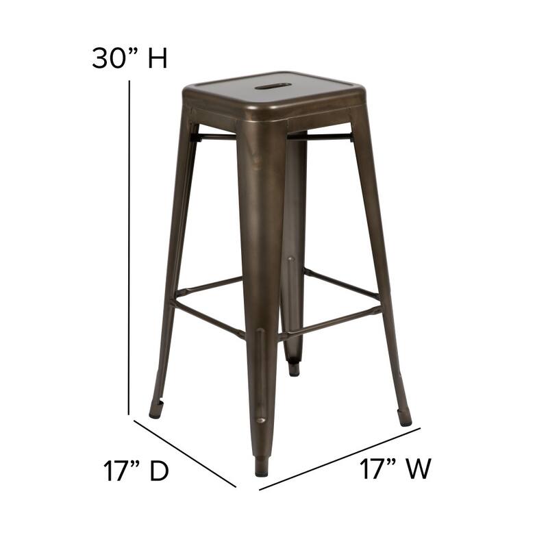 All-Weather Backless Commercial Bar Stool with Poly Resin Seat