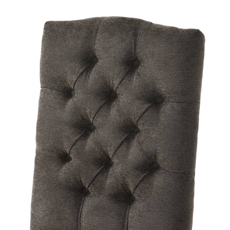 Tufted Upholstered Dining Chairs, Kitchen Dining Room Side Chairs Bistro Chair, Crown-shaped Top Back Dining Chairs (Set of 2)