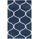 SAFAVIEH Hudson Shag Ogee Trellis 2-inch Thick Area Rug - 2' x 3' - Navy/Ivory
