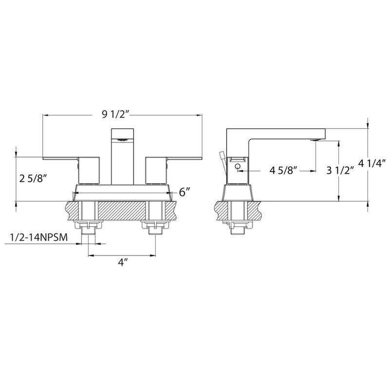 Razo Center Set Bathroom Faucet in Polished Chrome Finish