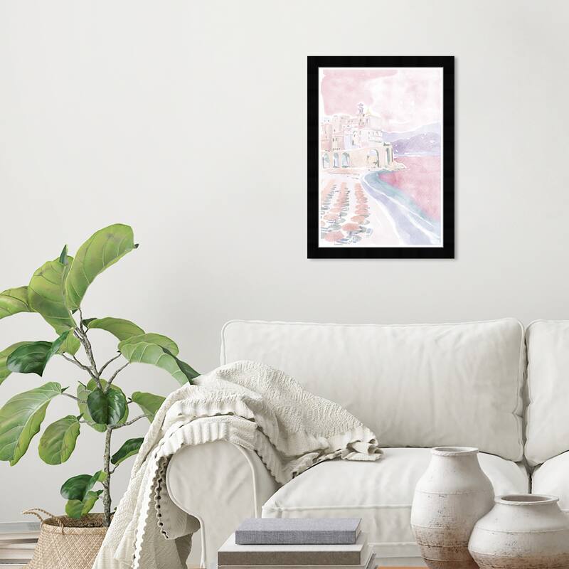 Wynwood Studio Coastal Coral Beach Framed Beachfront Coastal Prints
