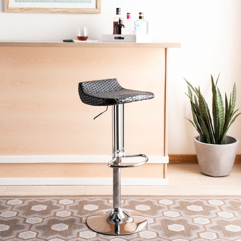 SAFAVIEH Debby Black Adjustable 24-32.5-inch Swivel Bar Stool - 0 - 15Wx17Dx26H - Black