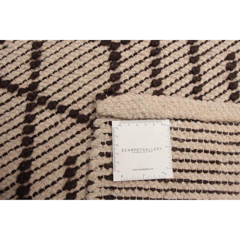 ECARPETGALLERY Braid weave Sienna Brown Wool Rug - 5'1 x 7'10