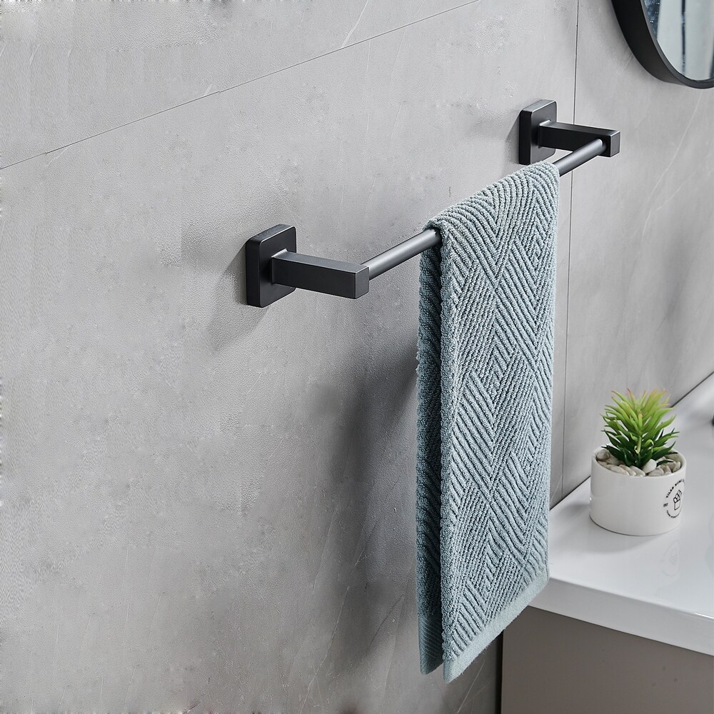 Adhesive Bathroom Hardware Set Towel Shelf Holder Rack Robe Hook - Bed Bath  & Beyond - 31969924